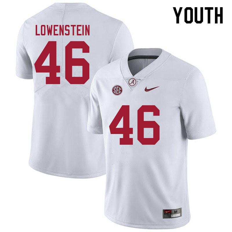 Alabama Crimson Tide Youth Julian Lowenstein #46 White NCAA Nike Authentic Stitched 2021 College Football Jersey UA16S48EI